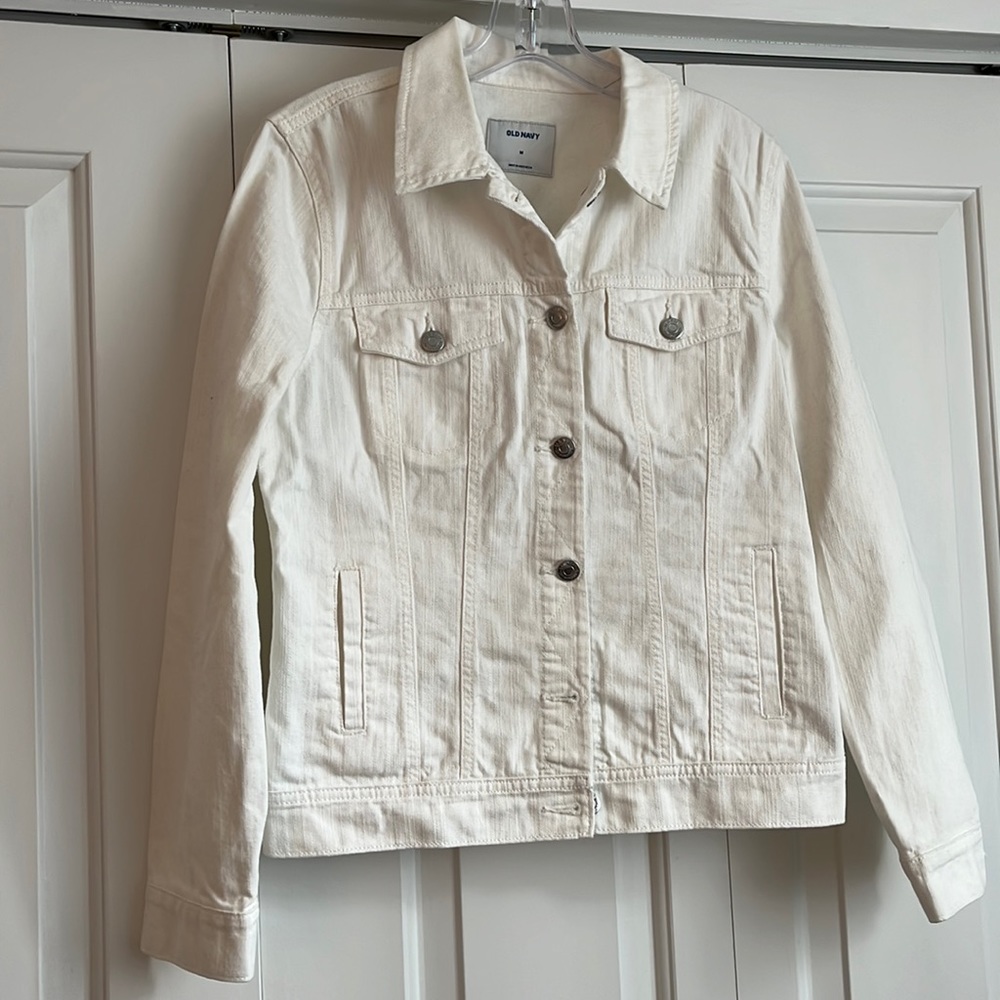 NWOT! White Cotton Jean Jacket